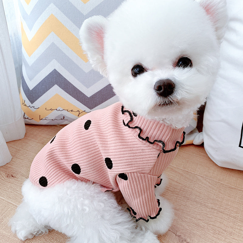 Dotted Turtleneck Dog Shirt – Lightweight Base Layer