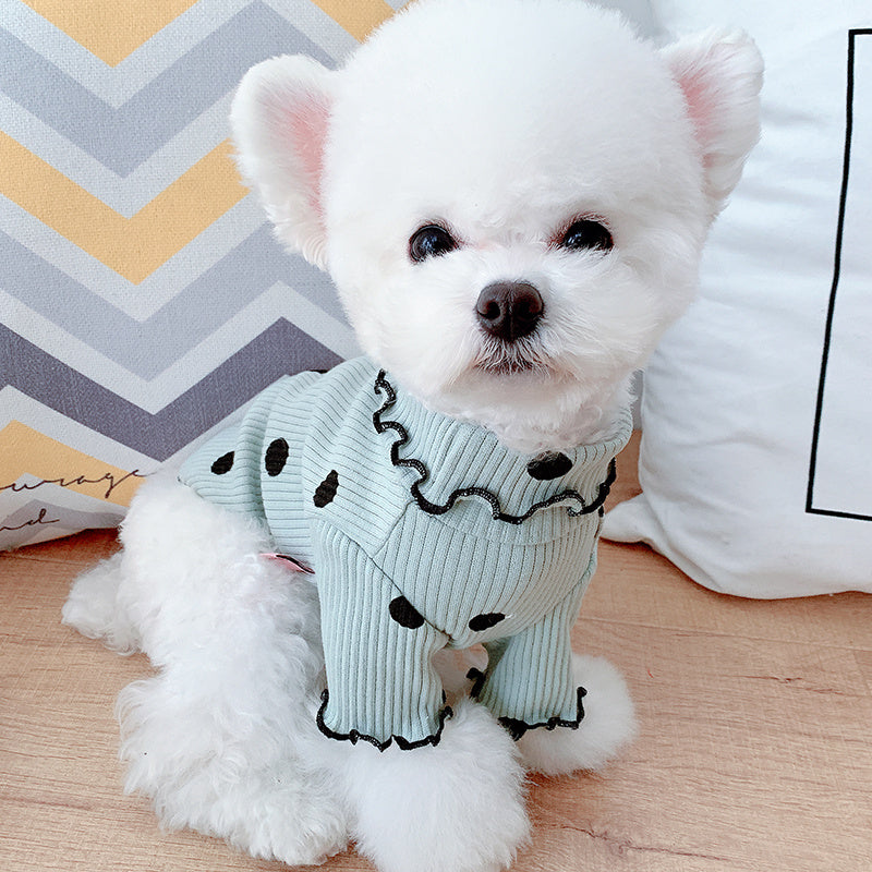 Dotted Turtleneck Dog Shirt – Lightweight Base Layer