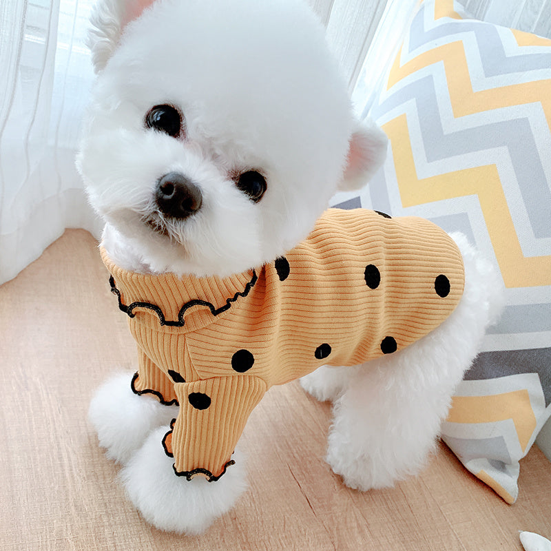 Dotted Turtleneck Dog Shirt – Lightweight Base Layer