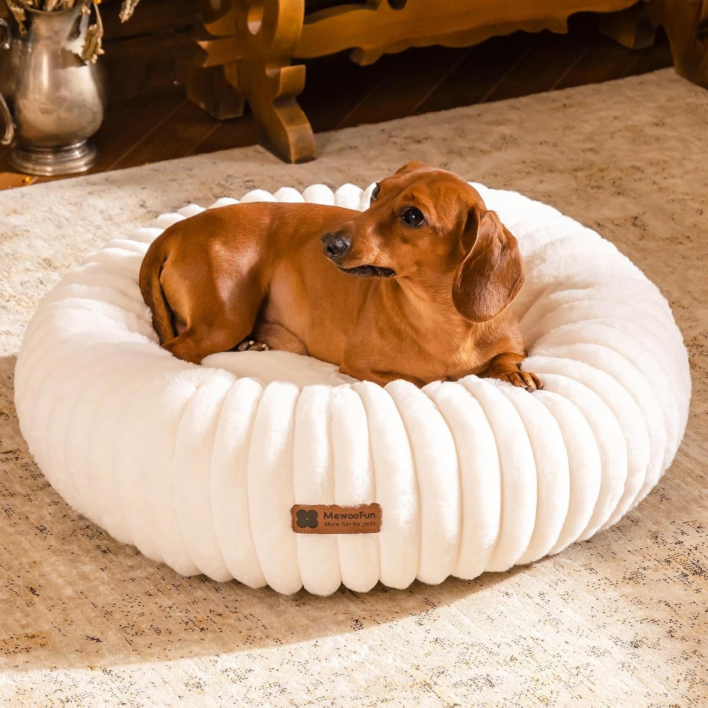 Donut Dog & Cat Bed – Ultra Soft & Calmin