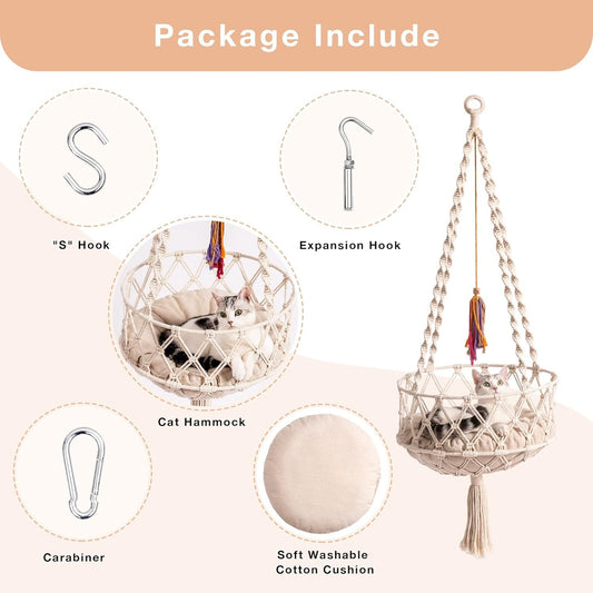 Cat Swing – Handwoven Hammock with Cushion