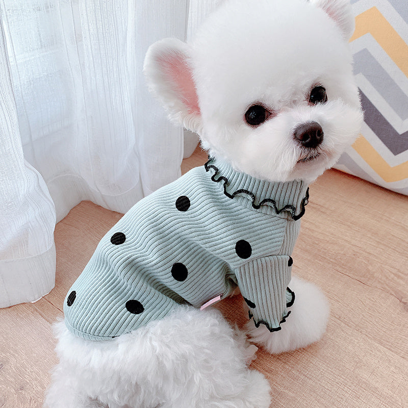 Dotted Turtleneck Dog Shirt – Lightweight Base Layer