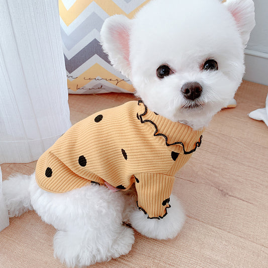 Dotted Turtleneck Dog Shirt – Lightweight Base Layer