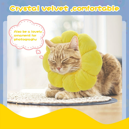 Cute Sunflower Recovery Collar for Cats & Small Dogs